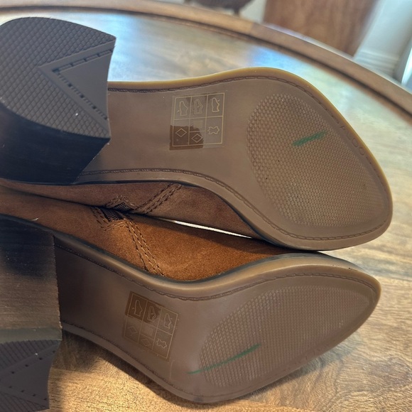 Aldo Womens Ankle Boots Almond Toe Zip Up Block Heels Cowgirl Suede Brown Size 9 - Picture 5 of 14